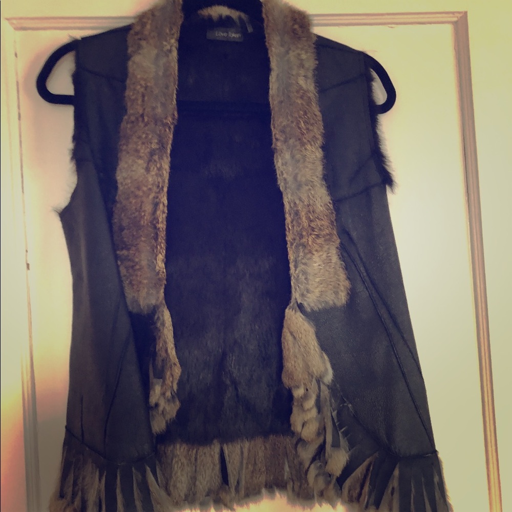 NWOT Love Token Fur Rabbit Vest